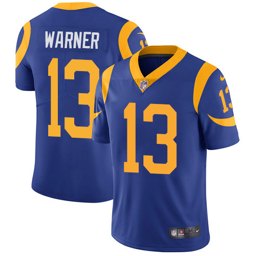 Nike Rams #13 Kurt Warner Royal Blue Alternate Youth Stitched NFL Vapor Untouchable Limited Jersey - Click Image to Close